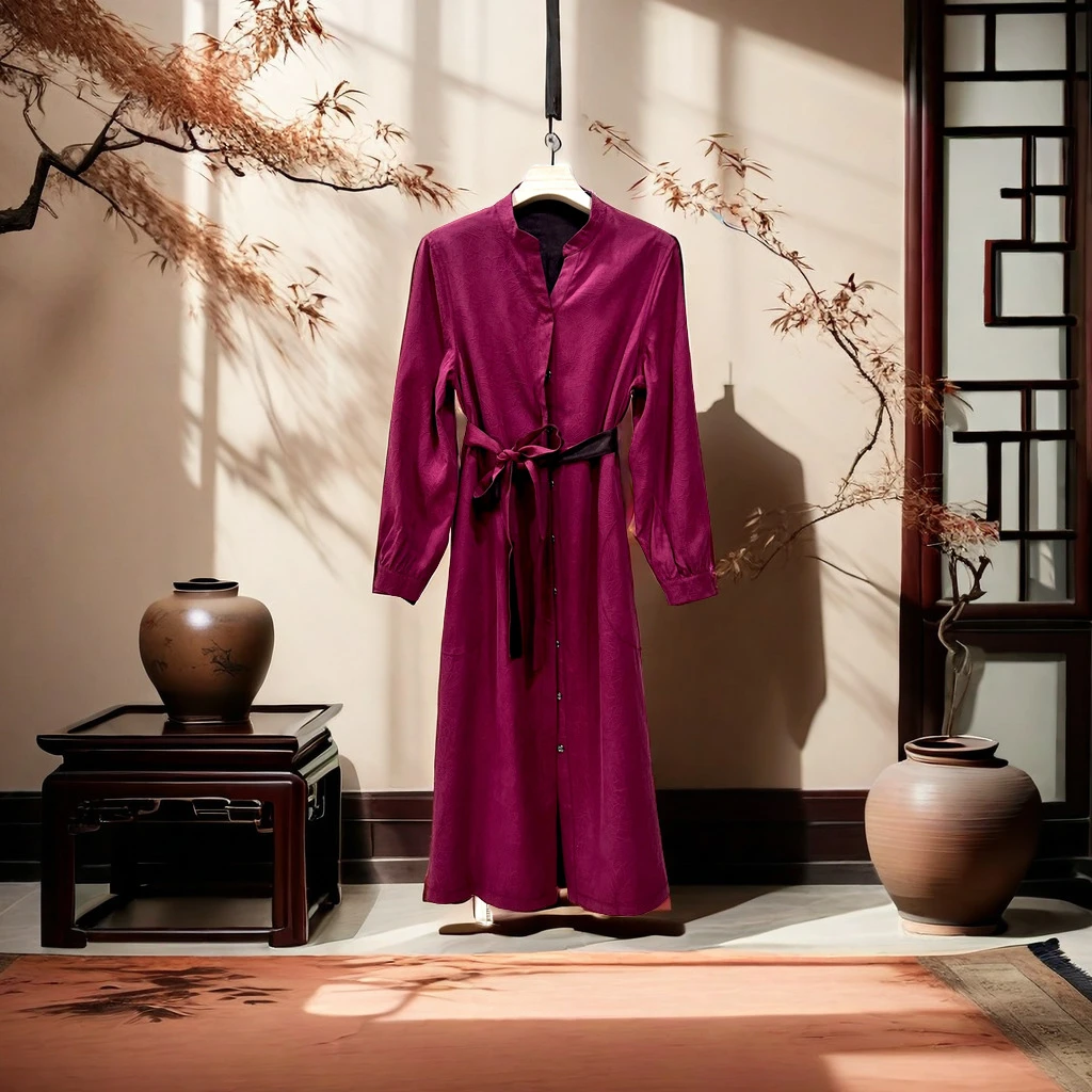 【千秋专属】929香云纱风衣2024新中式中长款中国风设计师复古