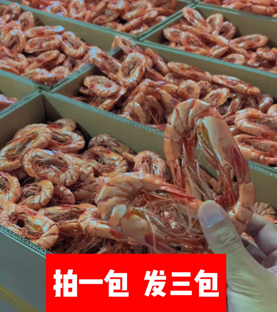 拍一发三包 中九节虾  竹节虾 1包13-18只 90g*3