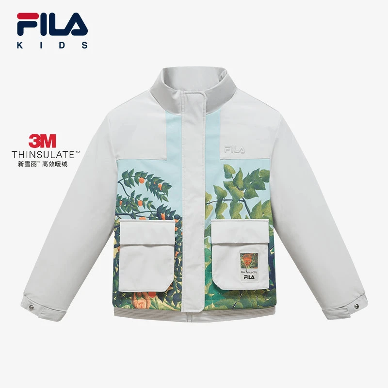 FILAKIDS斐乐儿童【卢梭联名】冬女新款大童保暖棉服外套K12G444904