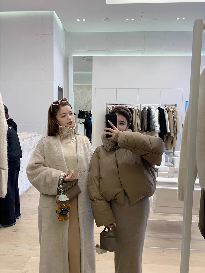 【内购】Madofit麻豆/1299 暖冬欧包 双面毛领95白鸭绒短款羽绒服