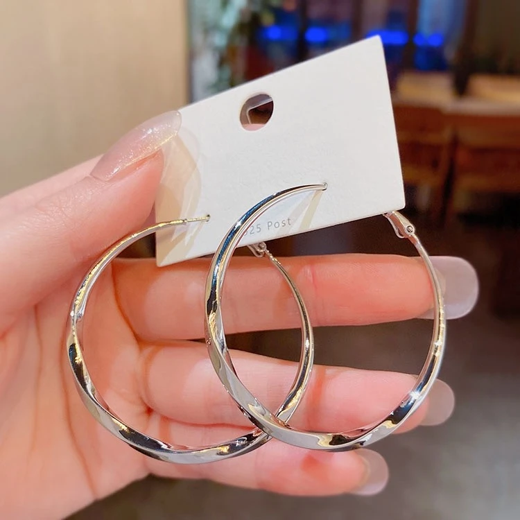 铜合金耳饰 浪浪同款 港风女神素圈夸张个性耳圈 A75