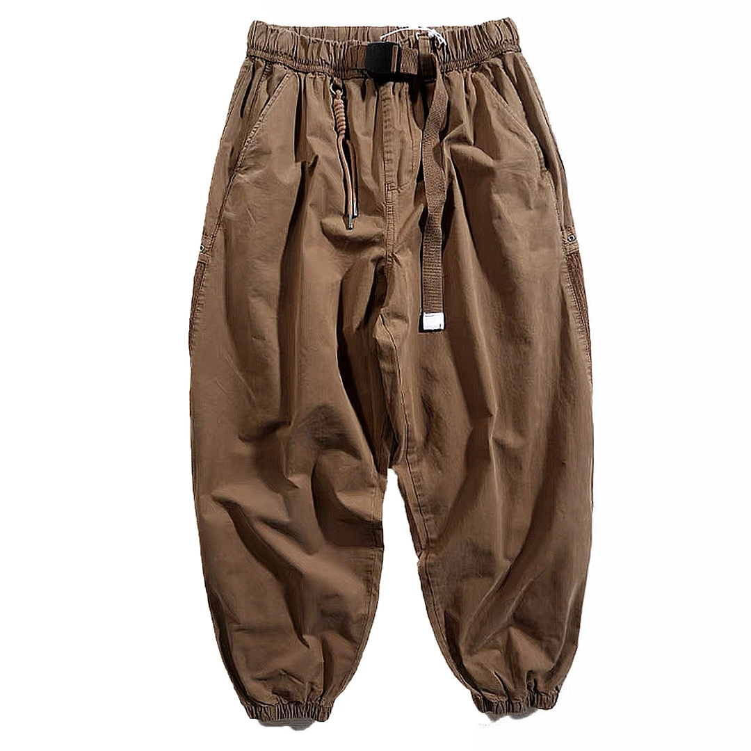 2023冬季新款加绒男装工装裤百搭休闲宽松日系潮流裤子3801