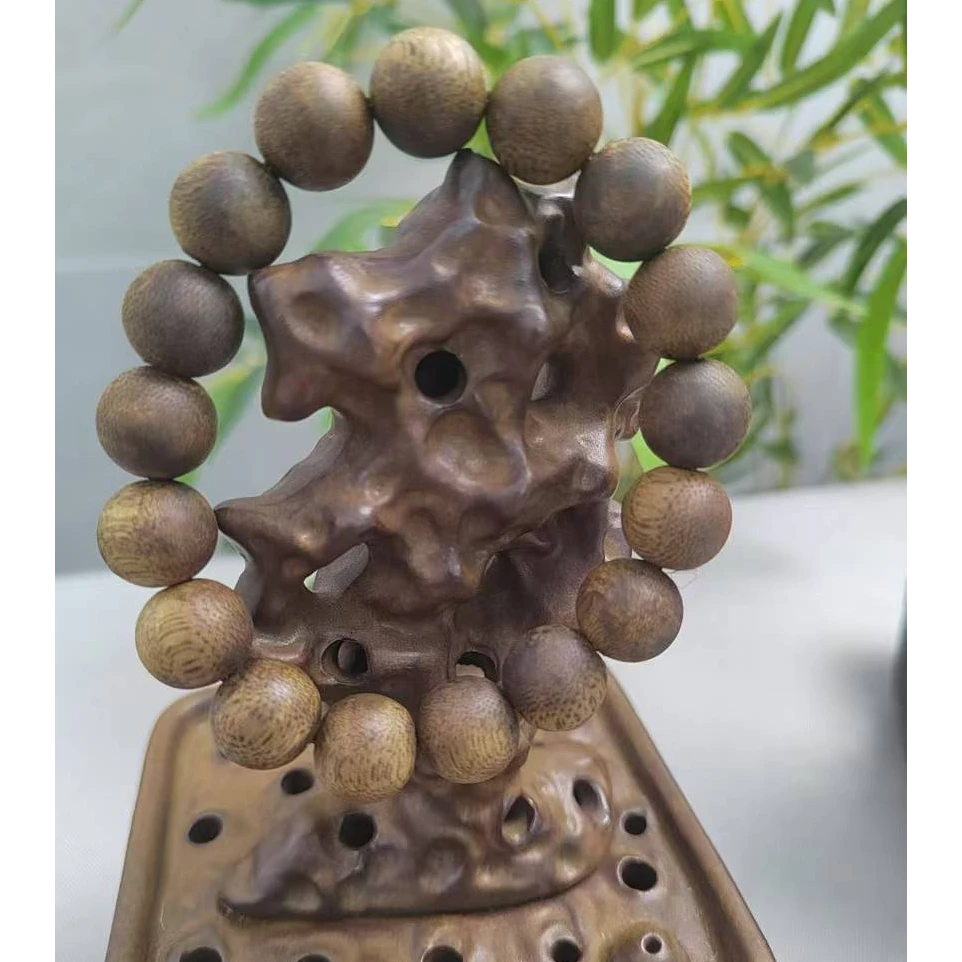 莺歌绿棋楠圆珠单圈手串13mm13克