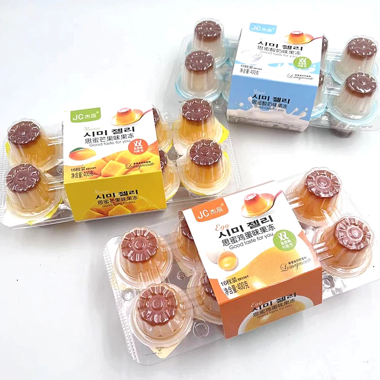 杰辰思蜜果冻酸奶味芒果示鸡蛋味果味型休闲零食布丁儿童果味零食