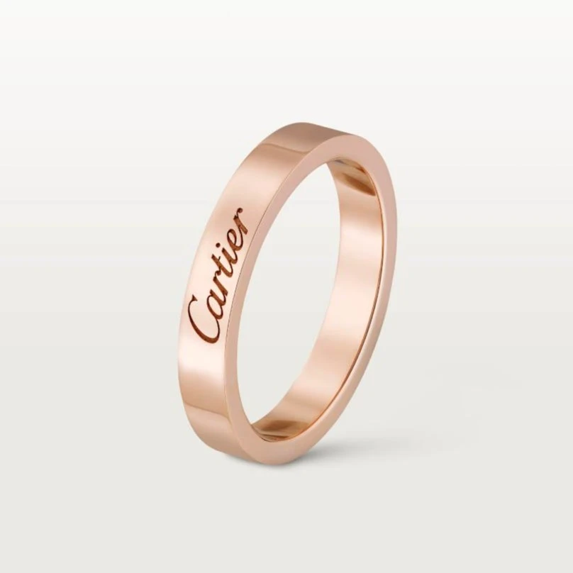 99新 Cartier/卡地亚 C DE 系列 玫瑰金 签名无钻戒指