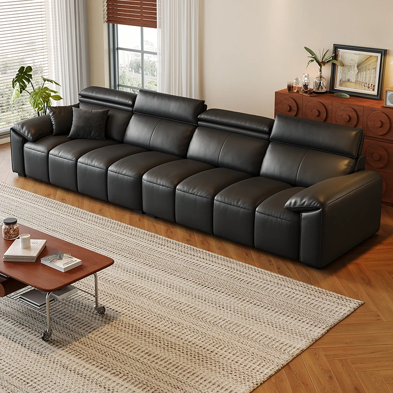 颜质主义【SF1167】意式极简大象耳朵进口真皮沙发意式简约直排沙发