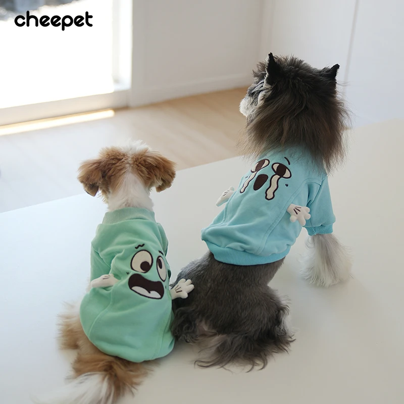 cheepet/趣派秋冬搞怪两脚卫衣纯色套头打底比熊雪纳瑞狗狗外穿服