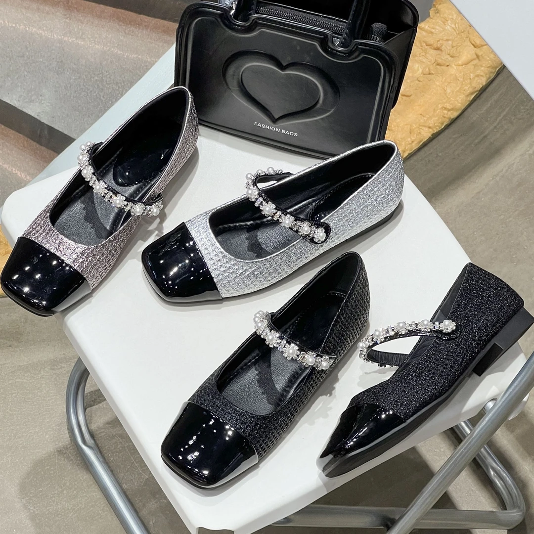 低跟雪花牛皮新款玛丽珍22698