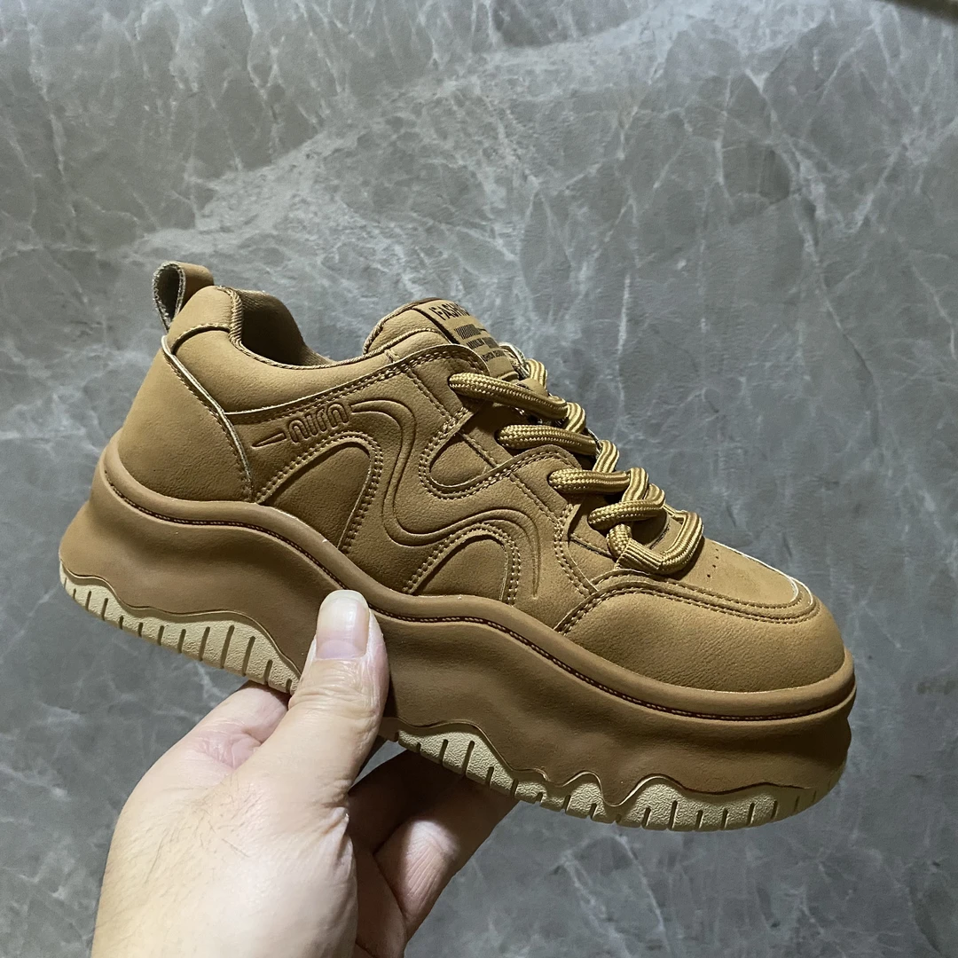 四季款牛皮老爹鞋801139焦糖