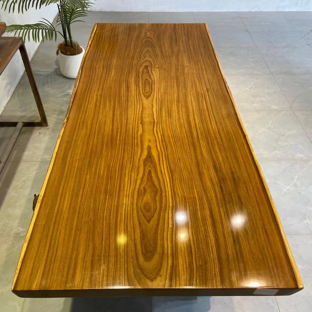 23号183*67*77*6 非洲柚木原木大板办公桌茶桌电脑桌画案实木大板