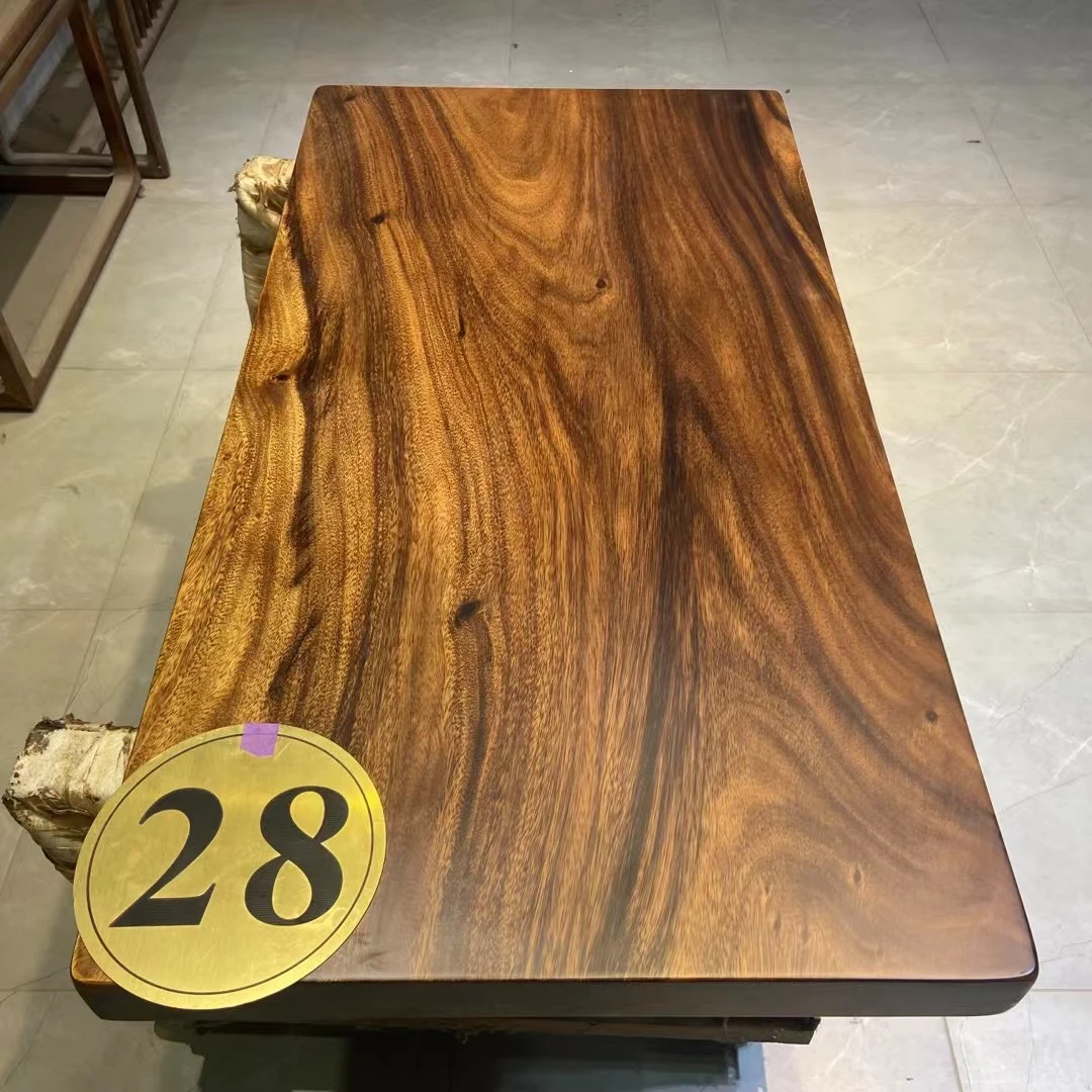 28号115*60*6 南美胡桃木原木大板办公桌茶桌电脑桌画案实木大板