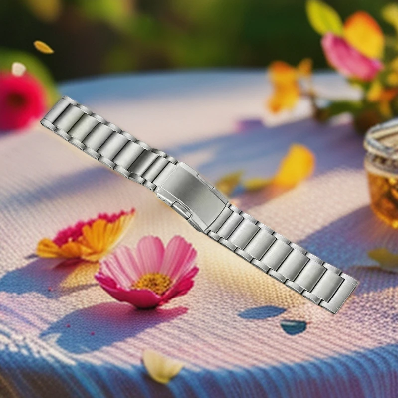 诺瑶适用华为Watch3Pro钛金属gt2钛灰2pro三珠 watch3龟背扣表带