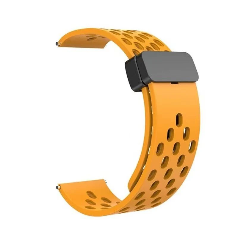 诺瑶适用gt2表带GT3硅胶洞洞款表带清凉gt4透气硅胶磁吸折叠扣