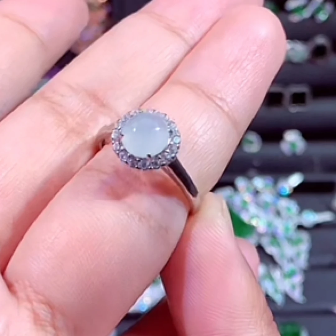 天然翡翠a货戒指