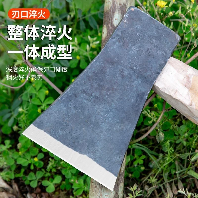 凿子口板斧砍树劈材家用户外多功能斧头东北斧子木工斧中刃锻打斧