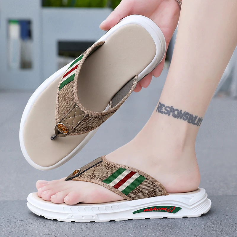 拖鞋男高级感轻奢一字拖男士休闲厚底防滑防臭时尚百搭夏季沙滩鞋