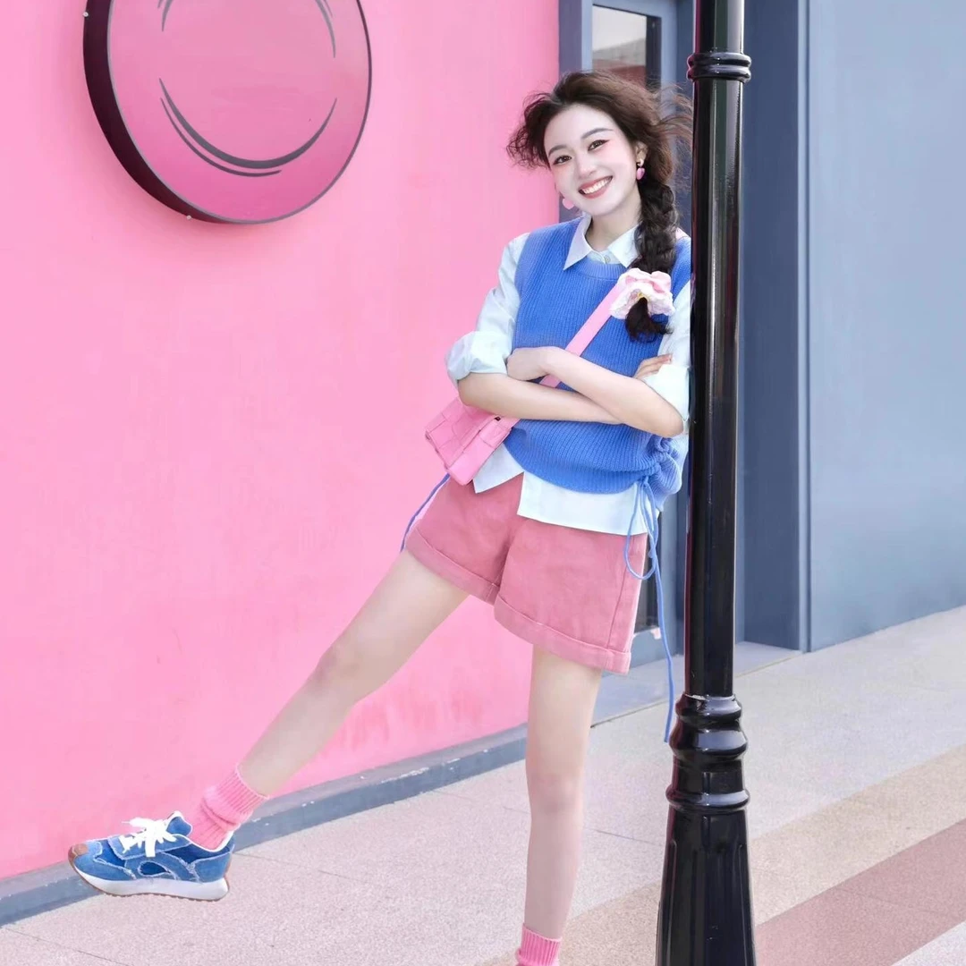 法式克莱因蓝色针织马甲女2024年春季新款小众设计感小背心早春款