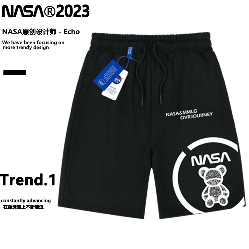 NASA&MMLG品牌正品爆款夏季男运动裤休闲潮牌男士短裤宽松短裤
