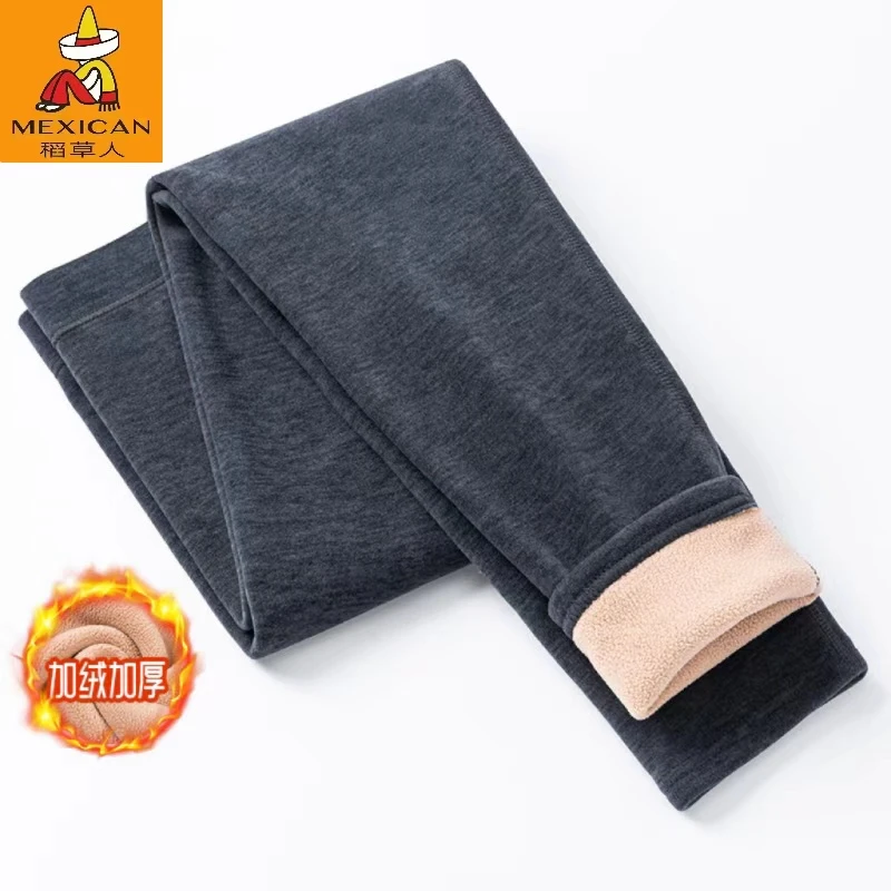 稻草人中老年男士保暖裤加绒加厚裤子冬季男裤秋冬打底裤保暖秋裤