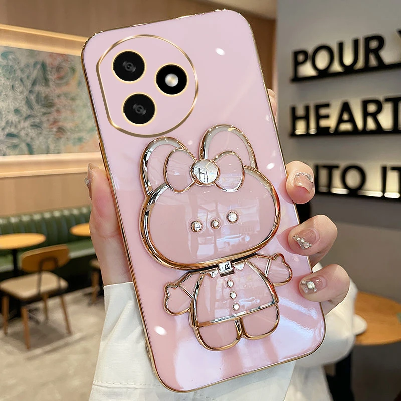 荣耀x50i+手机壳LLY-AN00兔子补妆镜硅胶保护套网红防摔女潮软壳