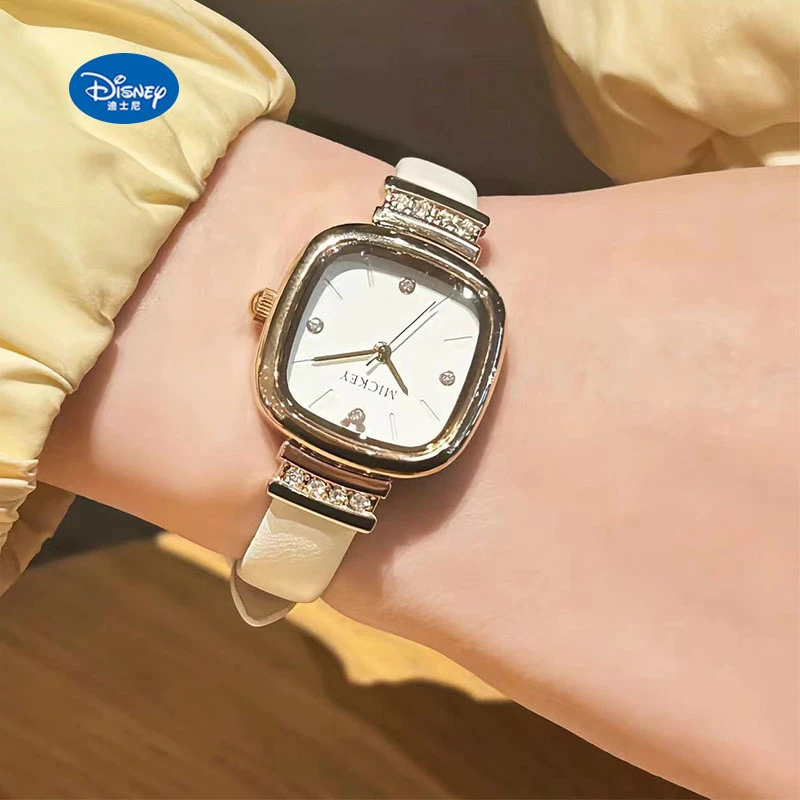 DISNEY/迪士尼手表小方表小众精致轻奢气质时尚学生百搭女士腕表