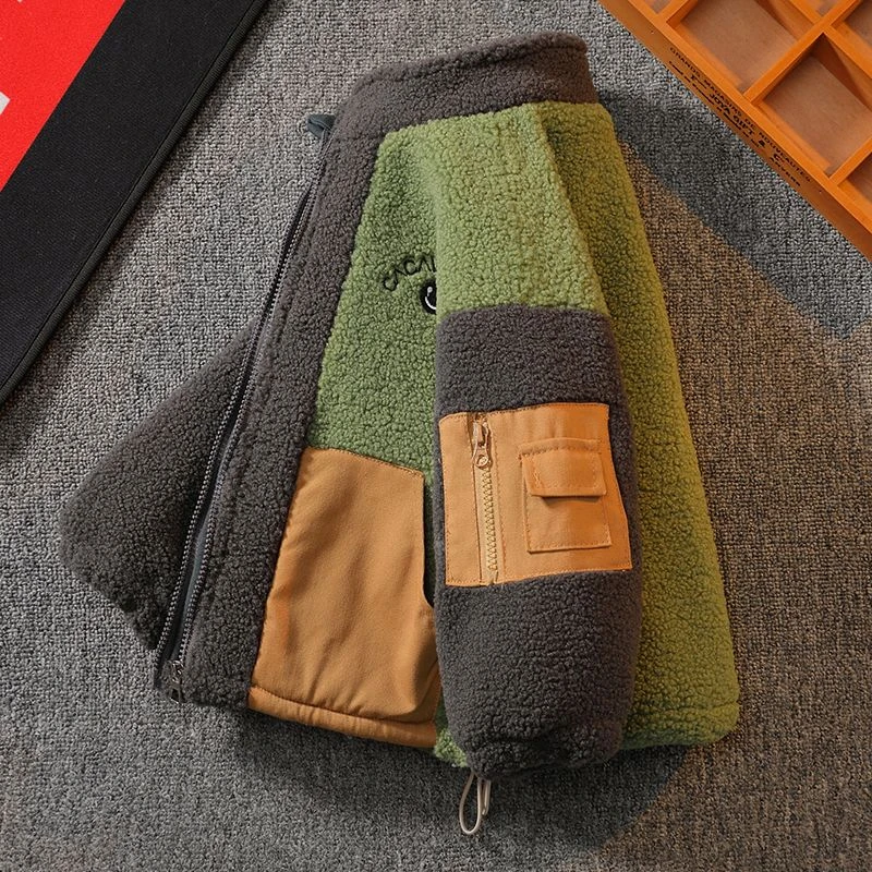 【品牌】童装潮款男童外套秋冬装加绒加厚衣服2023新款拼接撞色时