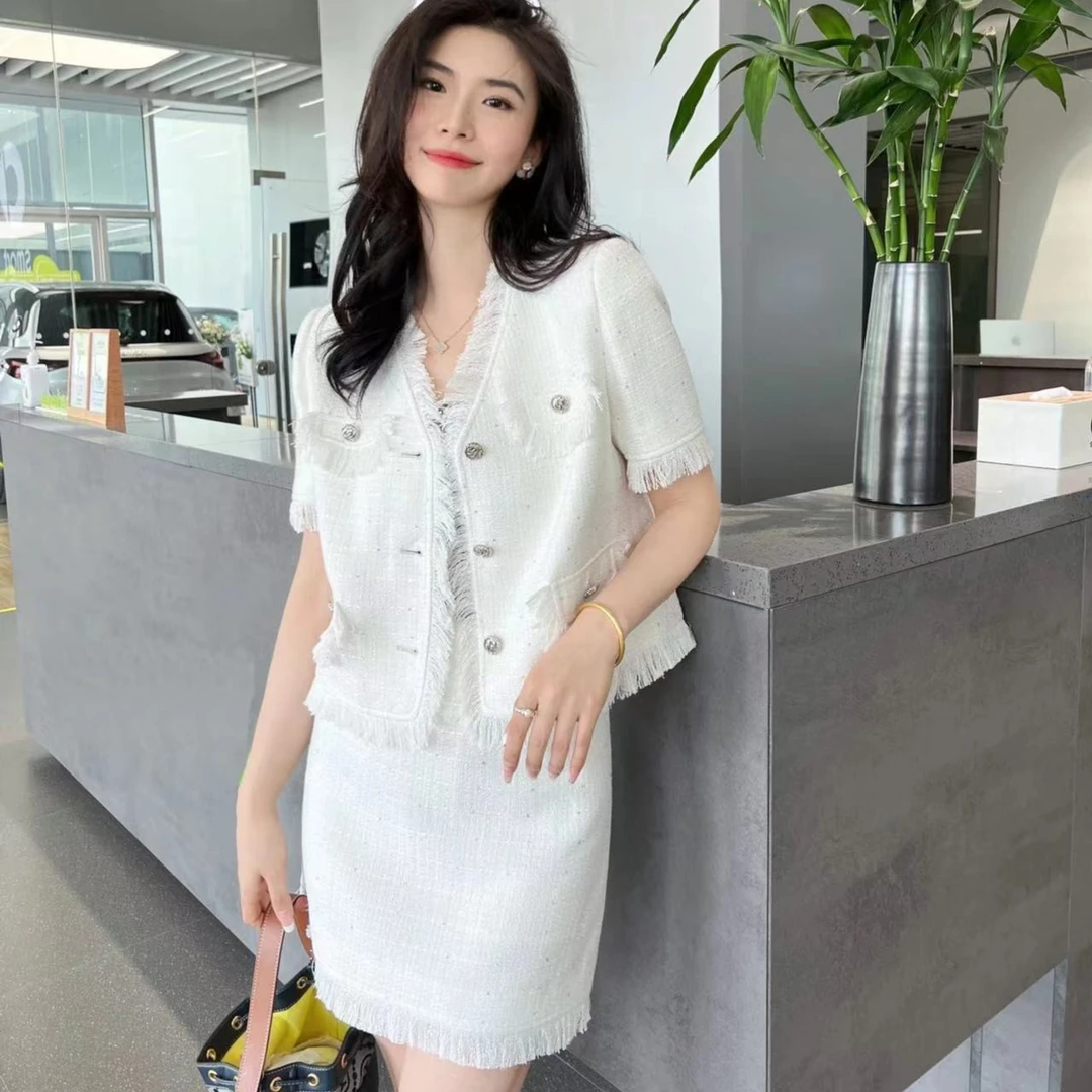 Molly Manor/莫莉庄园夏季新品小香风套装时尚百搭气质23006