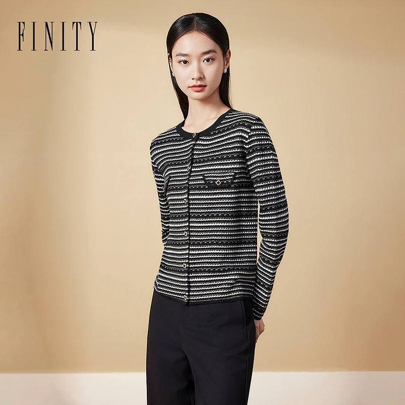 FINITY 新款时尚修身休闲气质套头针织衫户外连帽保暖 F21X8B18Z1