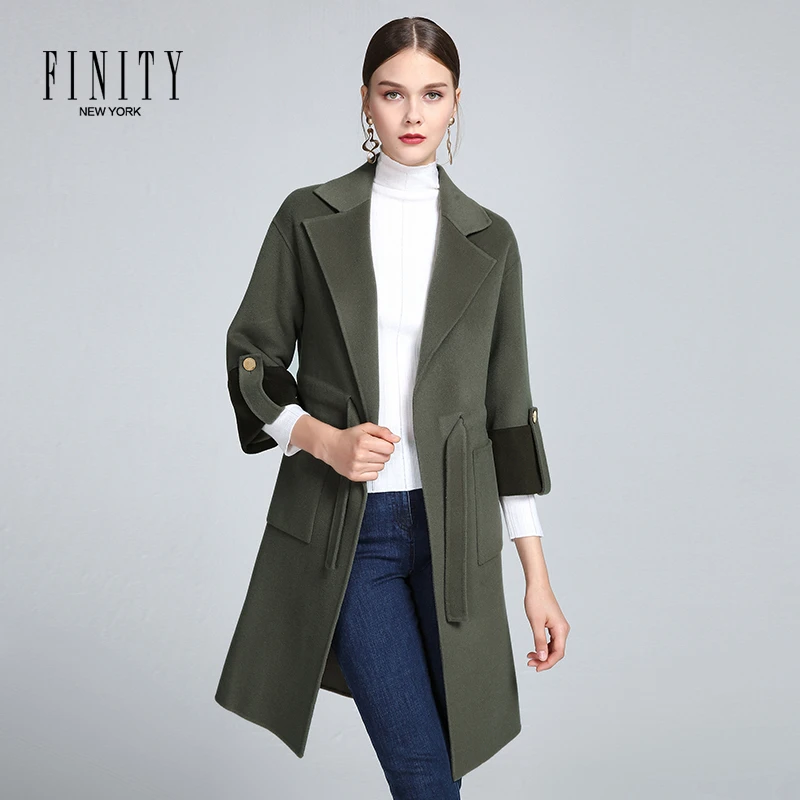 【籽言专属】FINITY 100%羊毛时尚设计感轻奢双面呢大衣 F21QD4123D