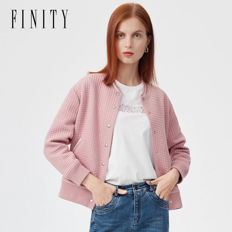 FINITY 新款短外套时尚气质休闲别致宽松减龄修身显瘦 F21W6D17W1