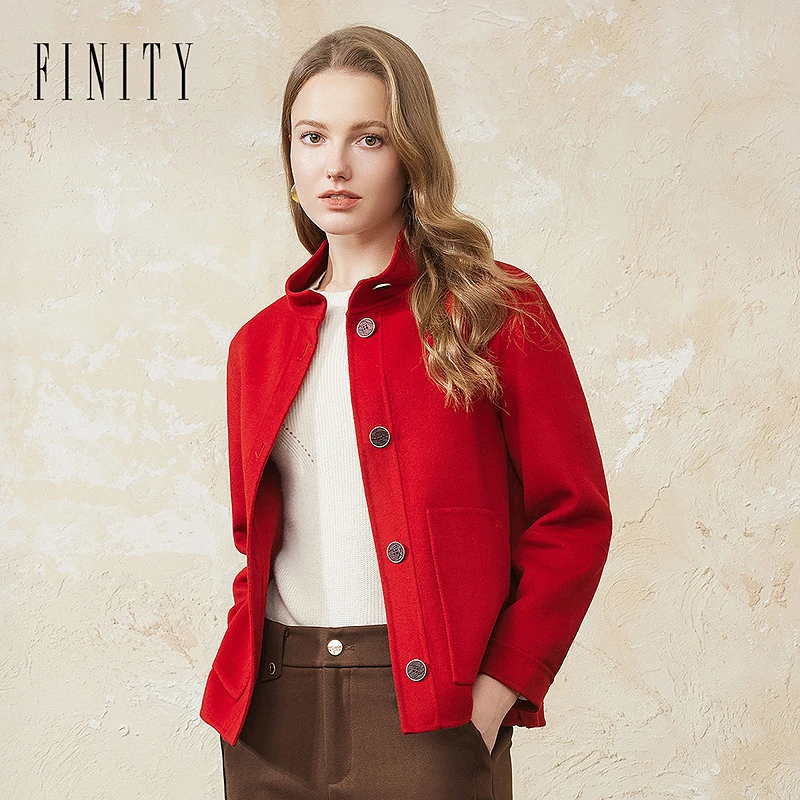 【小水专属】FINITY 新款气质宽松百搭洋气毛呢外套 F20VD8111W