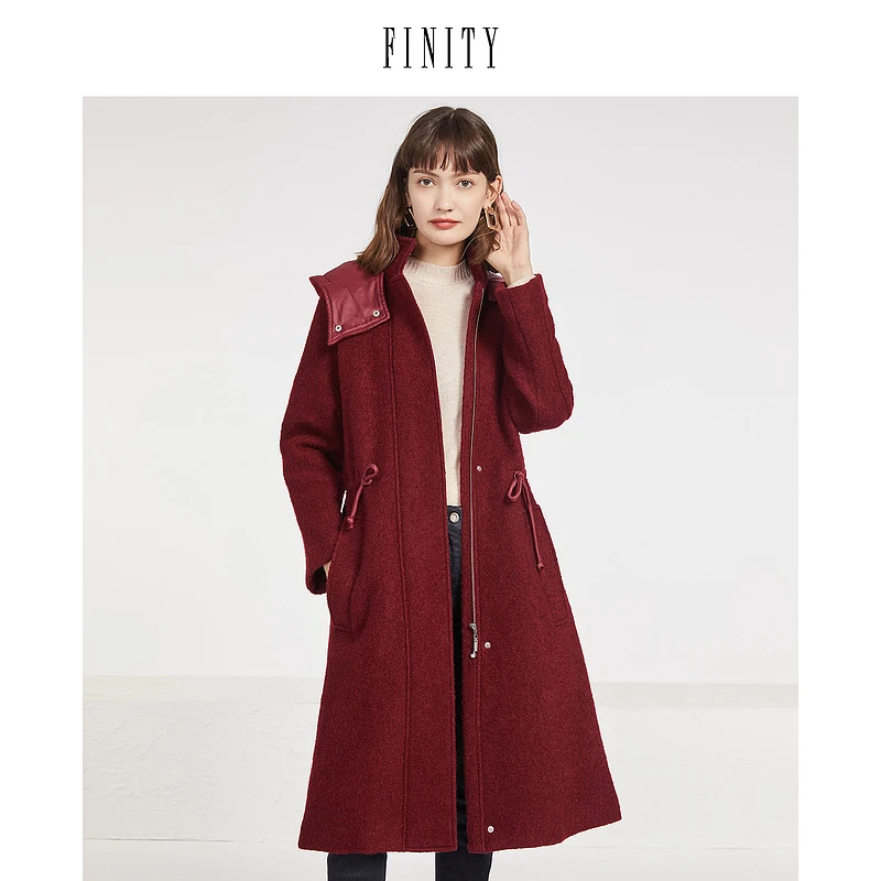 【诗语专属】FINITY 洋气时尚中长款羊毛大衣 F20RD7121D