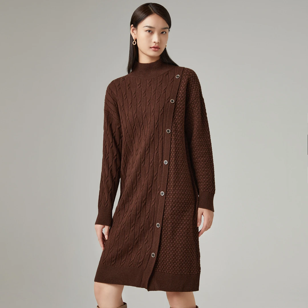 【雅姐甄选】 FINITY 针织连衣裙羊毛不规则设计感裙子 F21V9E41N5