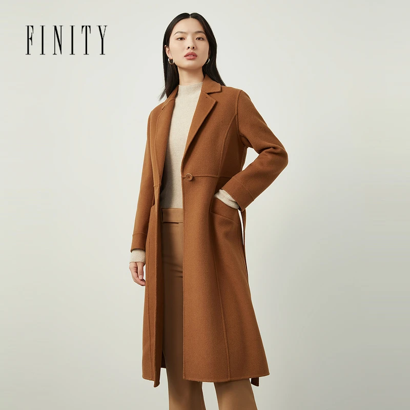 【小晴专属】FINITY 100%绵羊毛时尚毛呢双面呢外套 F21W2C16D1