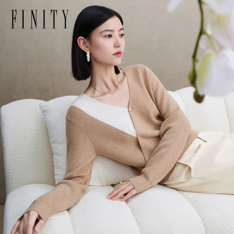 【小水专属】FINITY 针织衫显瘦v领长袖时尚百搭显瘦 F21W9A17S5
