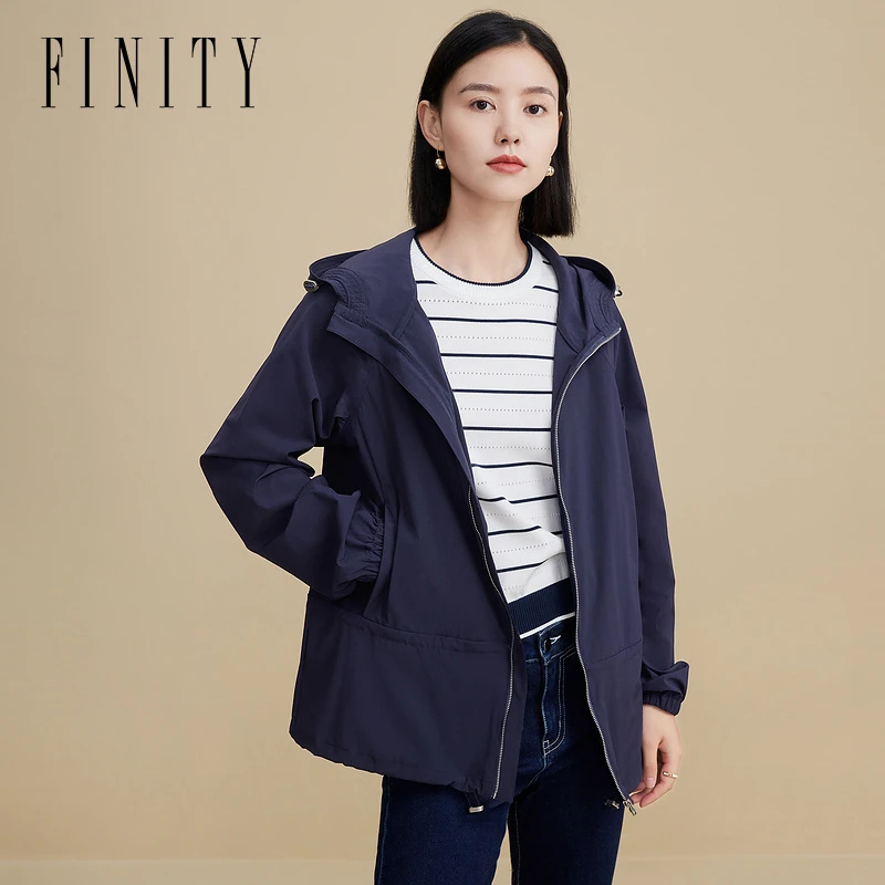 FINITY秋冬季新款风衣拉链时尚休闲外套长袖户外防风百搭春秋运动