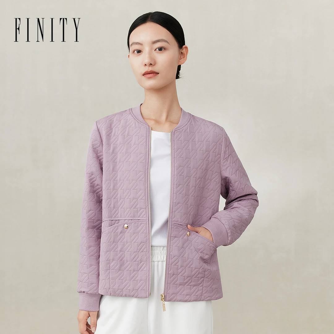 FINITY菲妮迪春季新款短外套女上衣女外套秋季女外套春秋长袖时尚