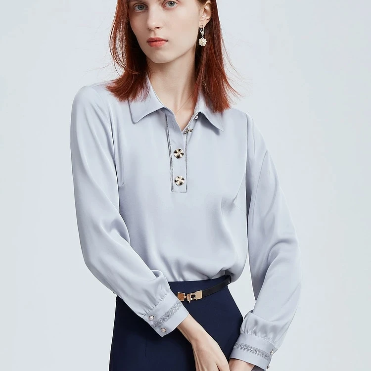 【籽言专属】FINITY 新款衬衫简约气质翻领 F21W1C52T5