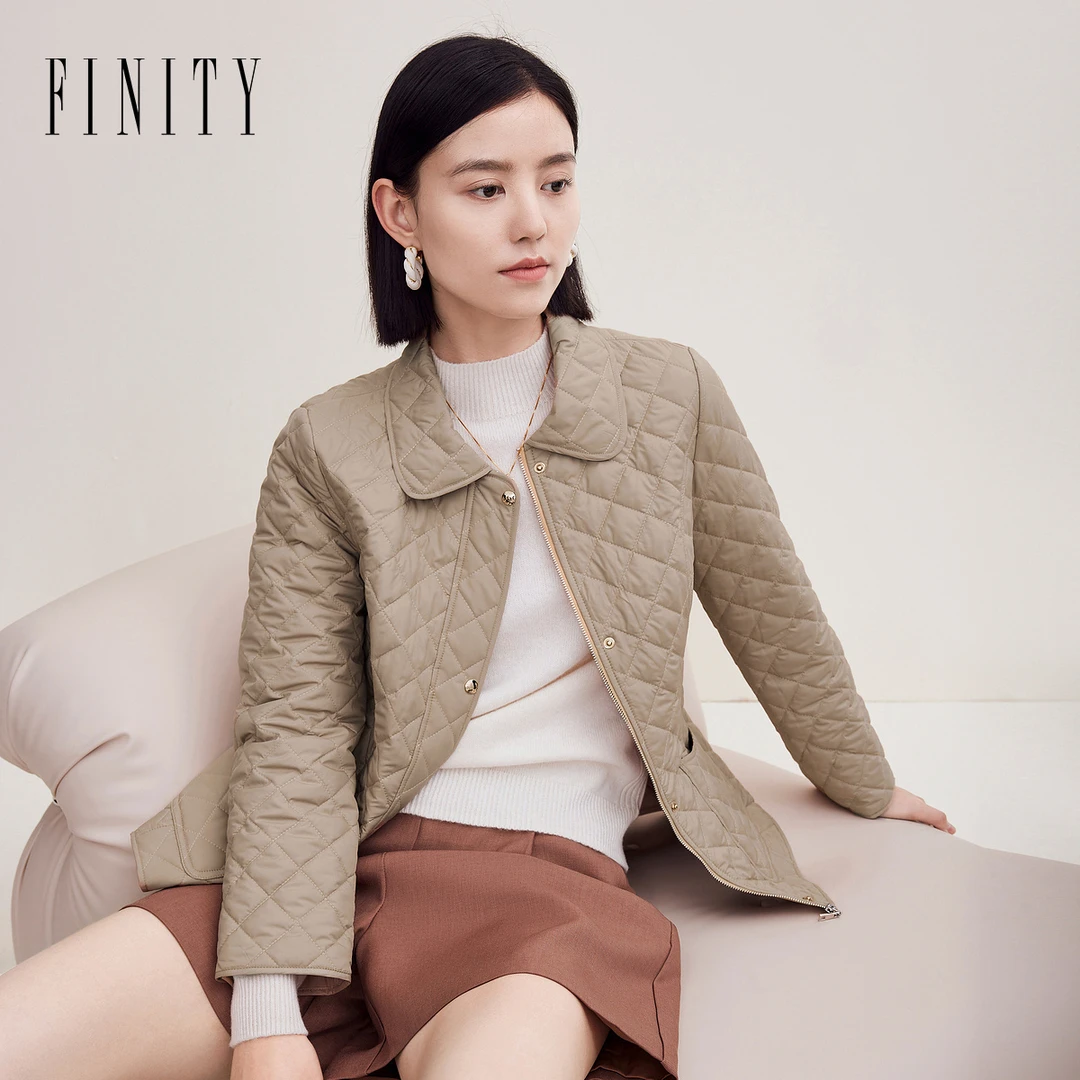 FINITY冬季新款棉衣时尚复古保暖长袖宽松棉质休闲短款外套女百搭