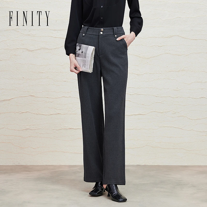 【辛小北专属】FINITY 新款休闲裤百搭气质高腰宽松通勤 F21X8D03K5