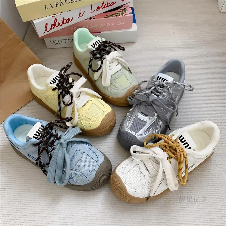 小众设计感复古德训夏季网面鞋女2024新款透气多巴胺休闲运动板鞋