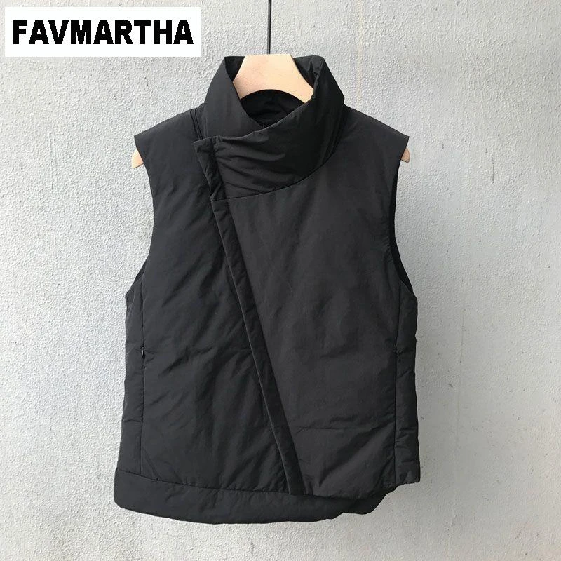 FAVMARTHA韩版潮流立领棉服马甲男士秋冬新款修身加厚坎肩背心保