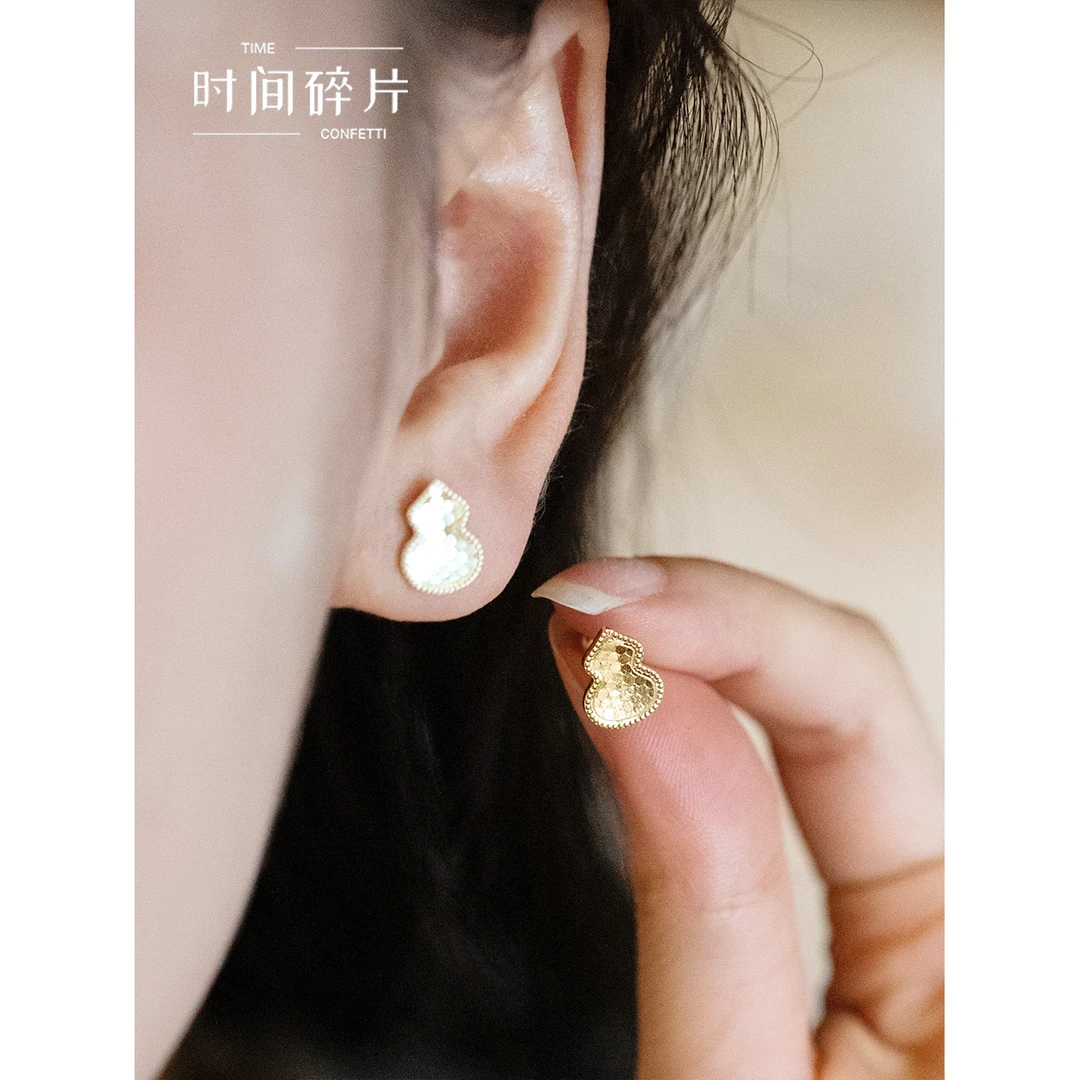 925银耳饰 【孙二娘】碎冰冰葫芦螺纹耳钉时尚气质耳饰TC 9355