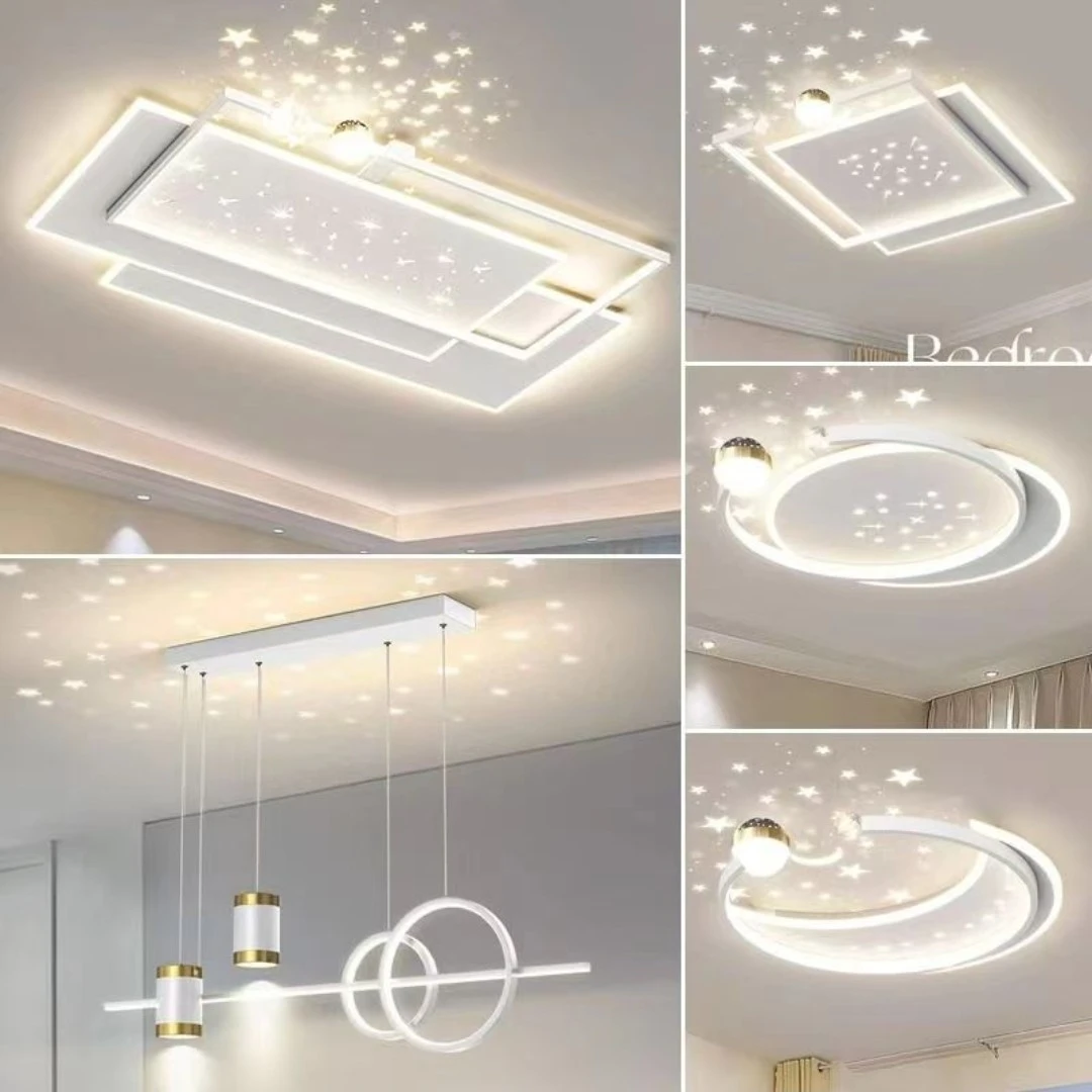 8102卧室吸顶灯简约房间大气餐厅长方形主卧室大厅护眼中山灯具