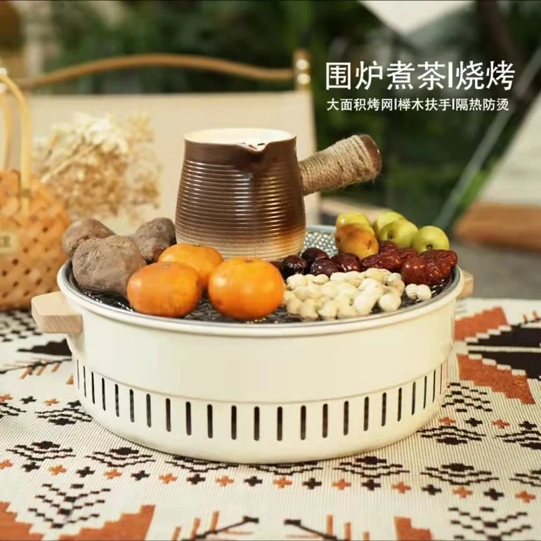 新款秋冬围炉煮茶|煮茶烤奶|小院户外煮茶炉|炭火烧烤炉|烤串烤肉