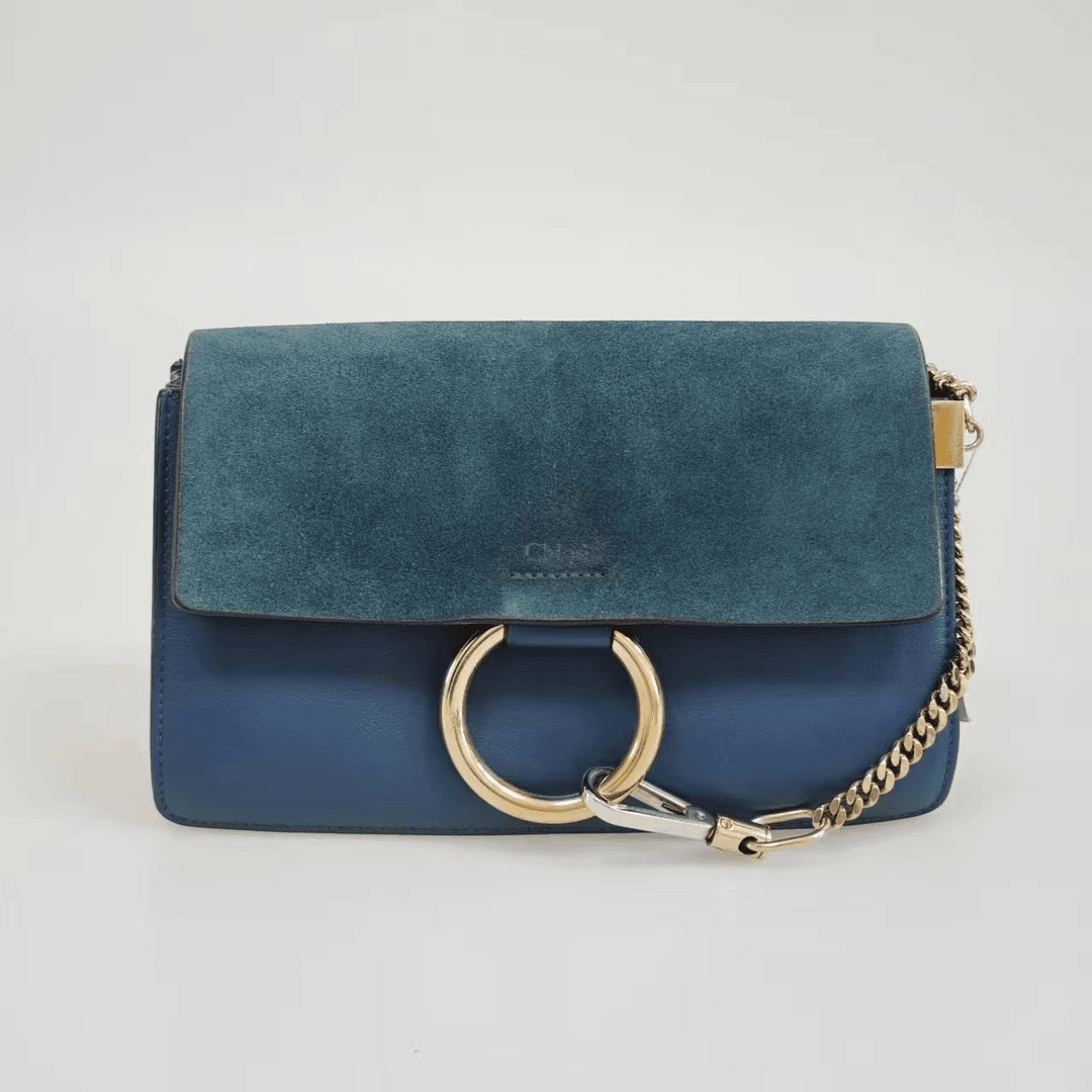 95新 Chloe/蔻依 蓝色斜挎包