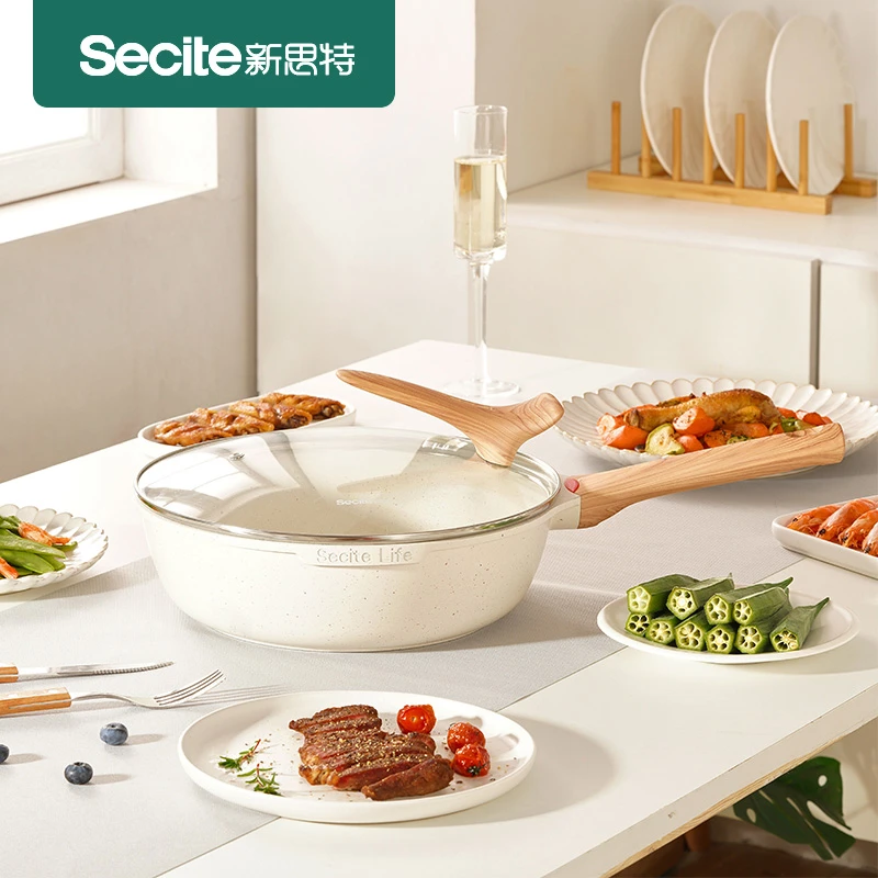 Secite新思特麦饭石不粘锅28cm平底炒锅牛排锅煎饼家用炒锅通用