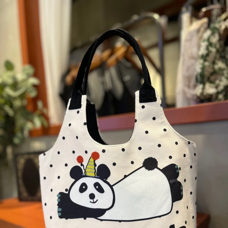 2024新款包包女原创插画单肩包休闲百搭托特包通勤包学生党上课包