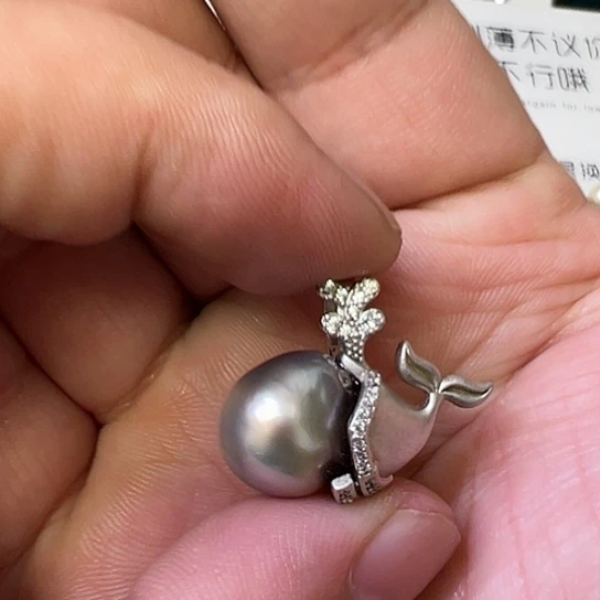海水珍珠吊坠(不含链)银S925镶嵌