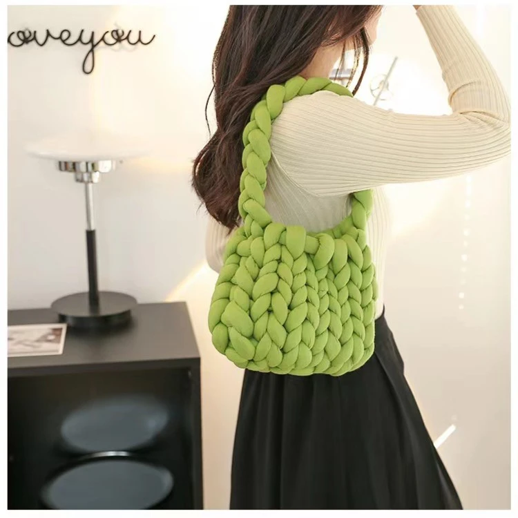 冰岛粗毛线编织毛线送女友闺蜜礼物云朵DIY材料包单肩手拎腋下包